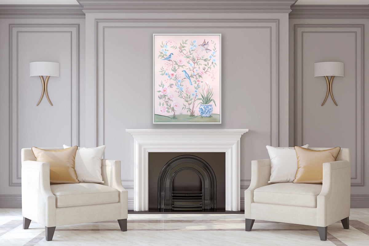 Blush Chinoiserie No. 2 – Fine Art Canvas Print (Various Sizes)