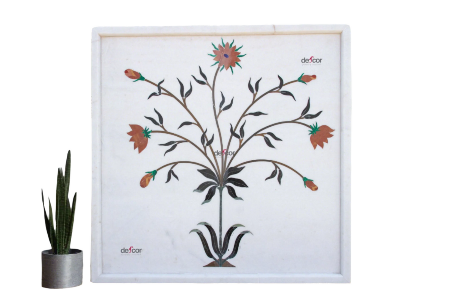 Marble Gemstone Inlay Campanula Wall Panel