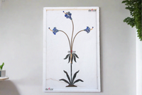 Precious Botanical Inlay Marble Panel