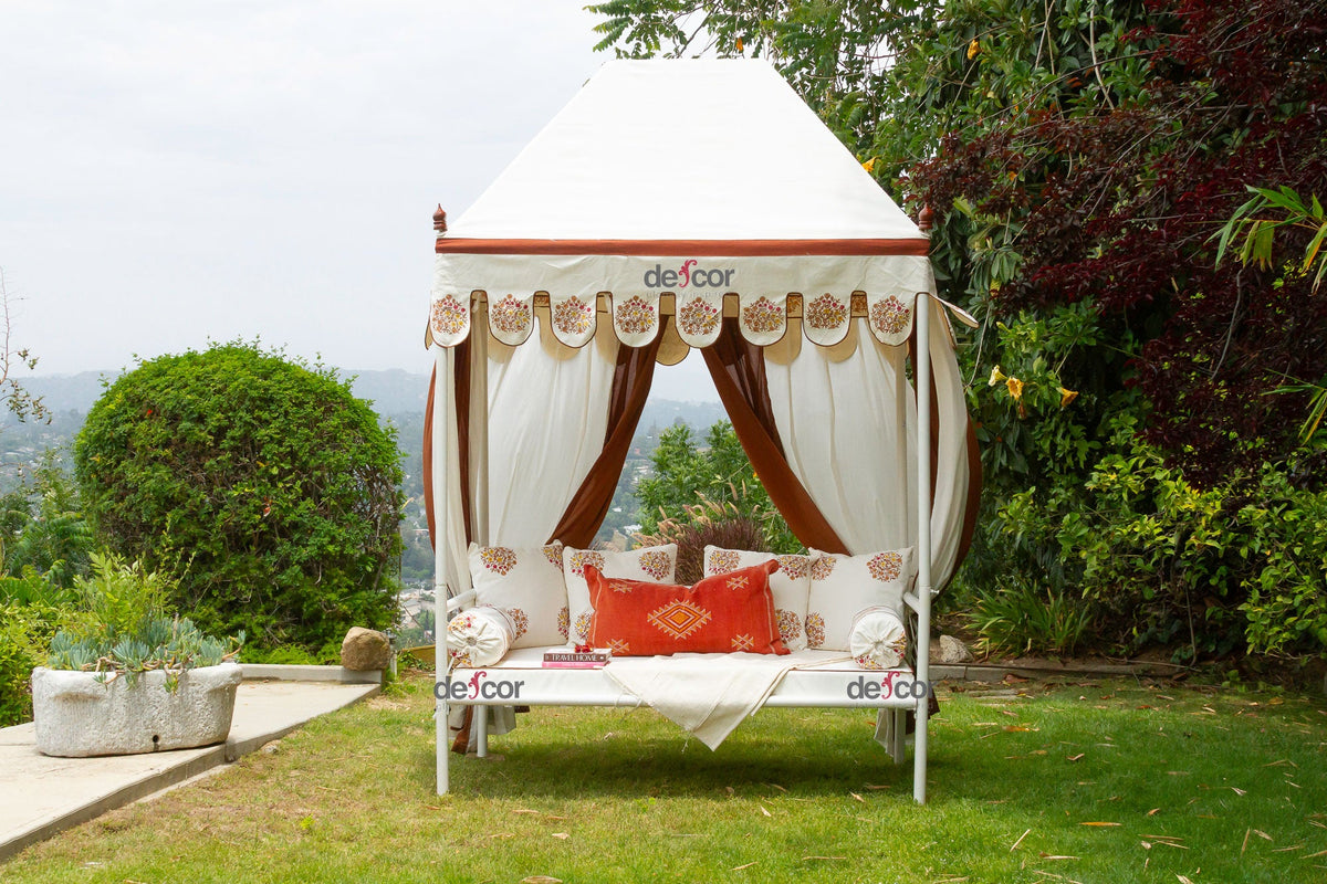 Royal Marigold Block Print Canopy Daybed