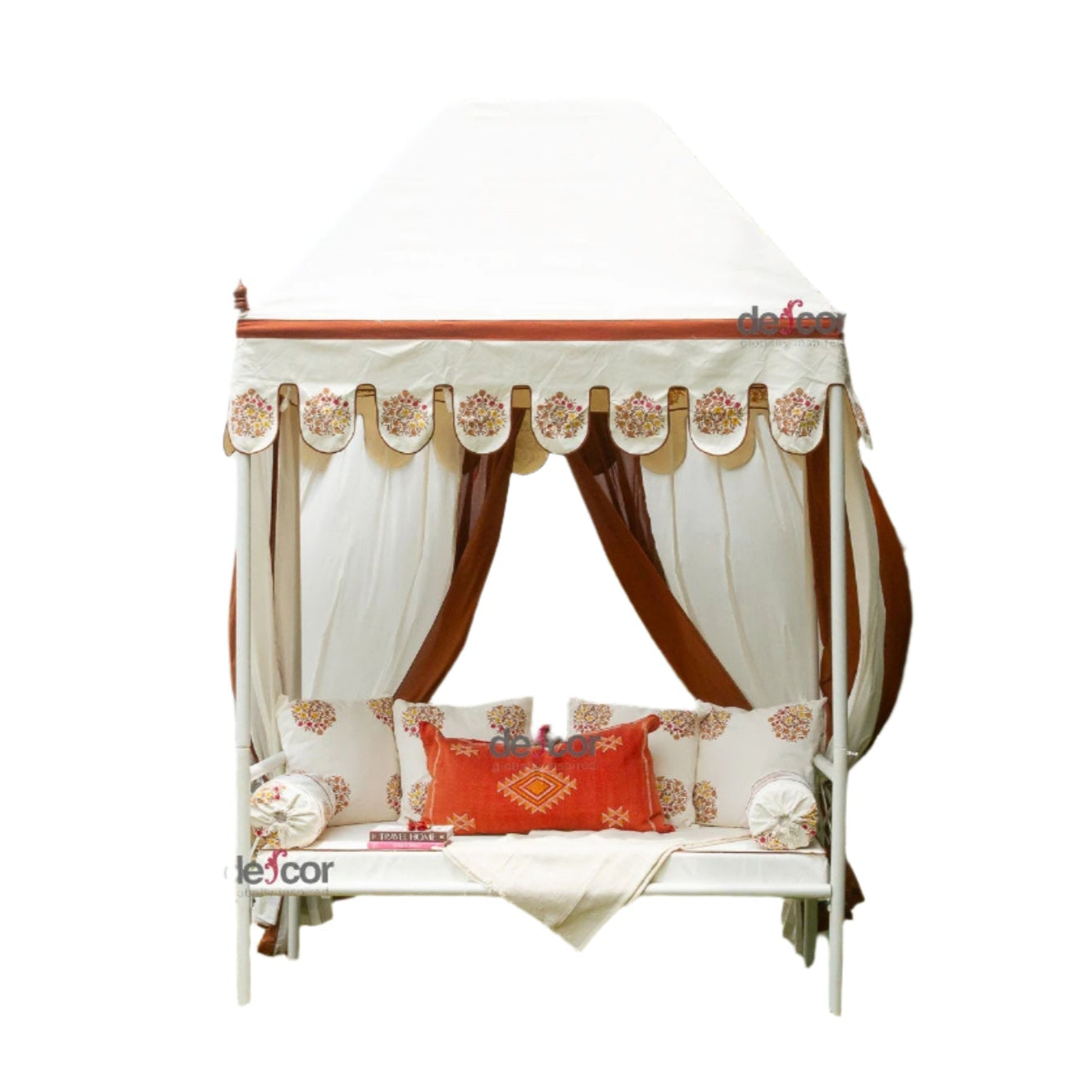 Royal Marigold Block Print Canopy Daybed