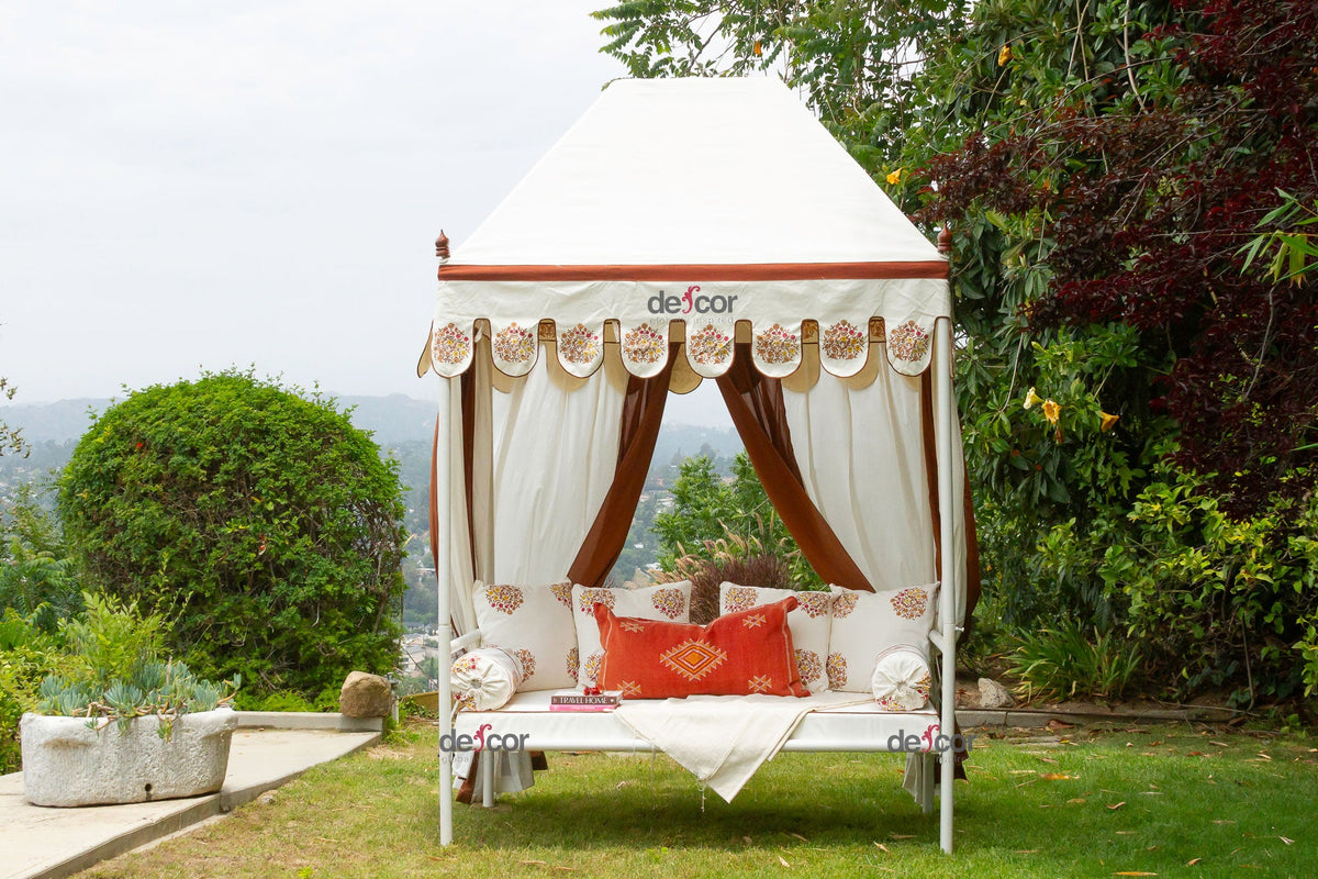 Royal Marigold Block Print Canopy Daybed