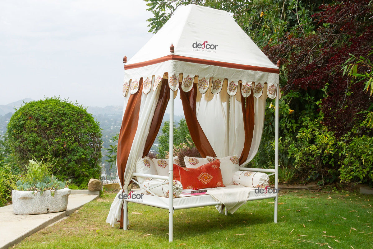 Royal Marigold Block Print Canopy Daybed