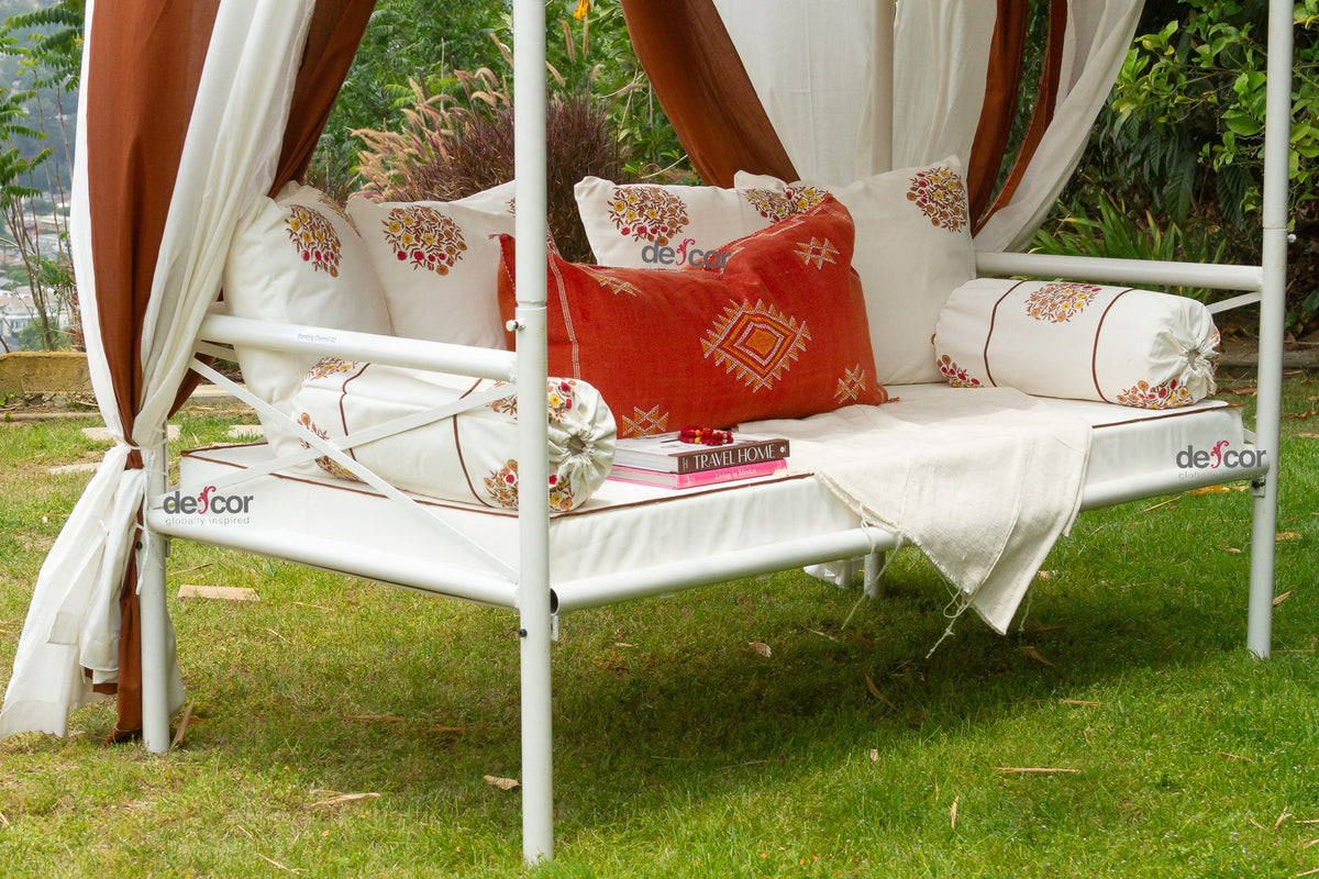 Royal Marigold Block Print Canopy Daybed