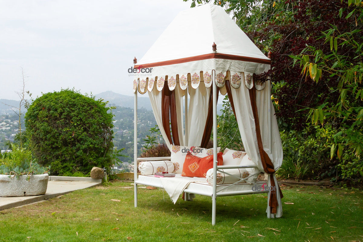 Royal Marigold Block Print Canopy Daybed