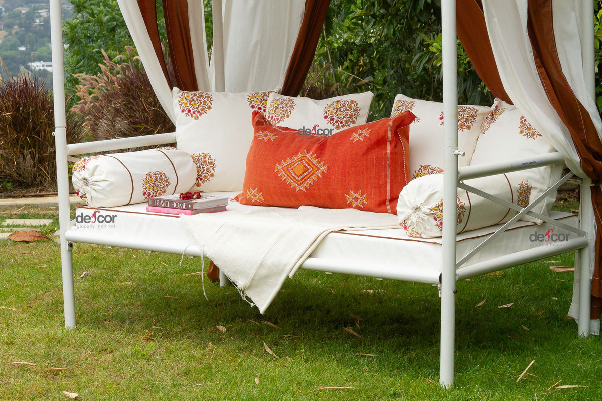 Royal Marigold Block Print Canopy Daybed