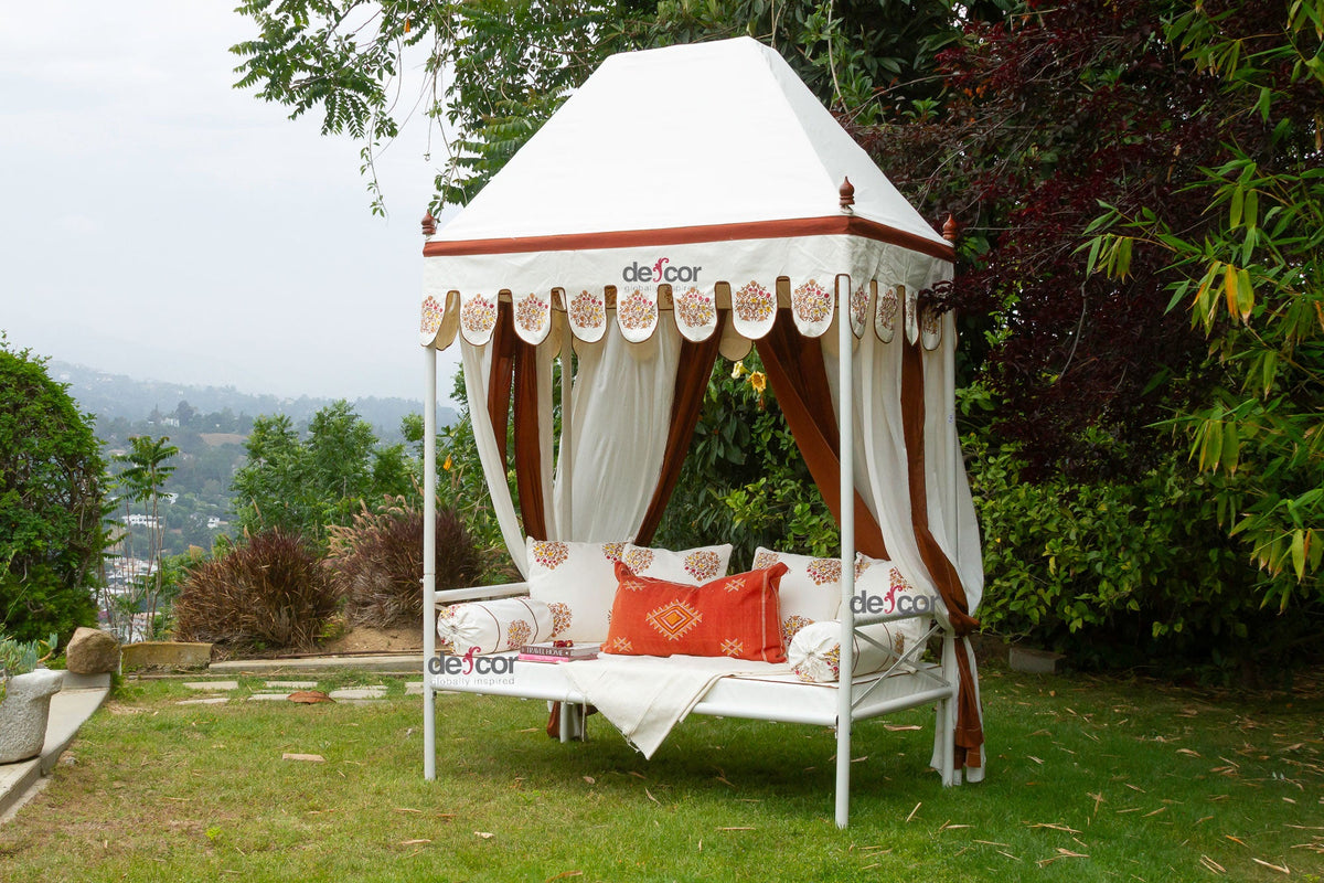 Royal Marigold Block Print Canopy Daybed