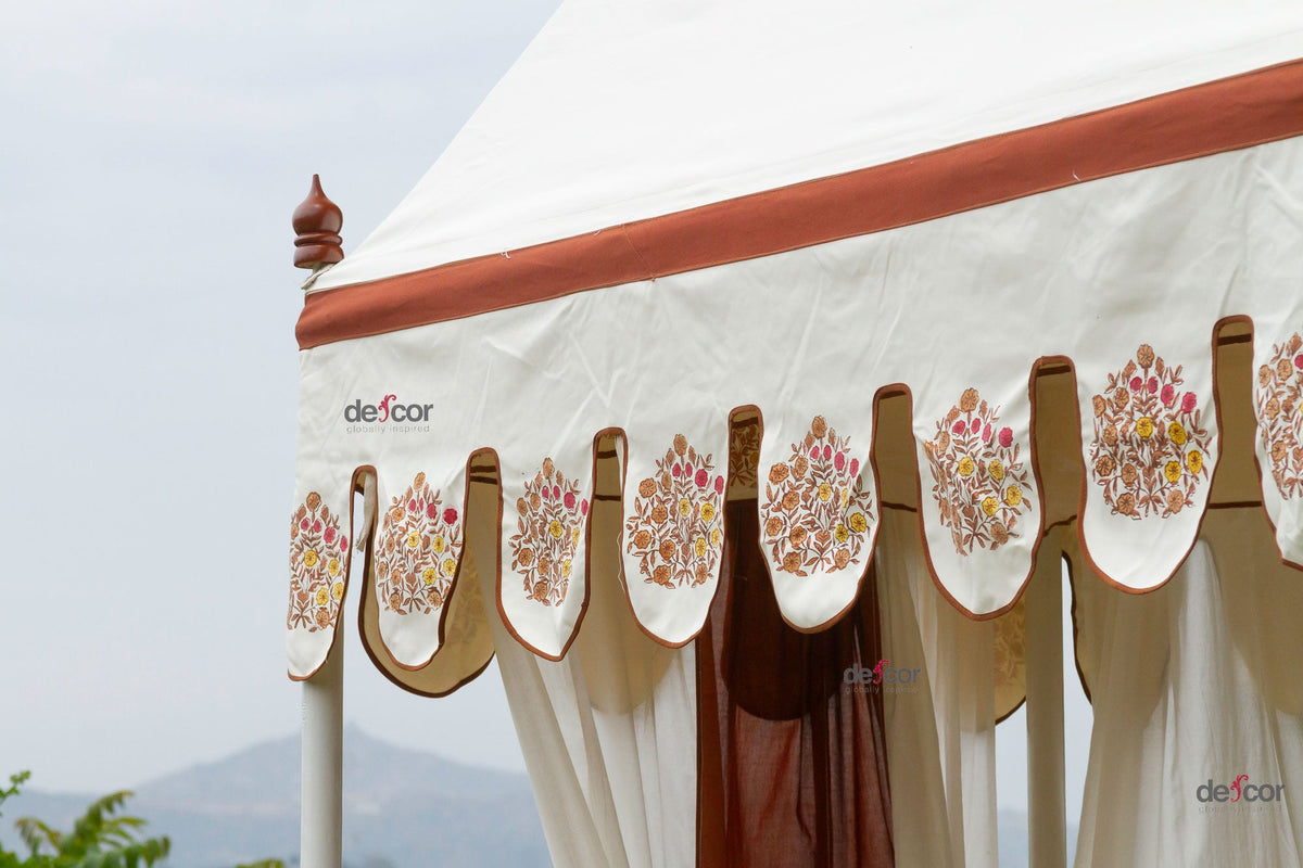 Royal Marigold Block Print Canopy Daybed