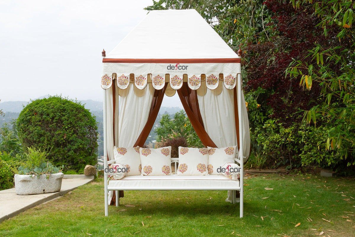 Royal Marigold Block Print Canopy Daybed