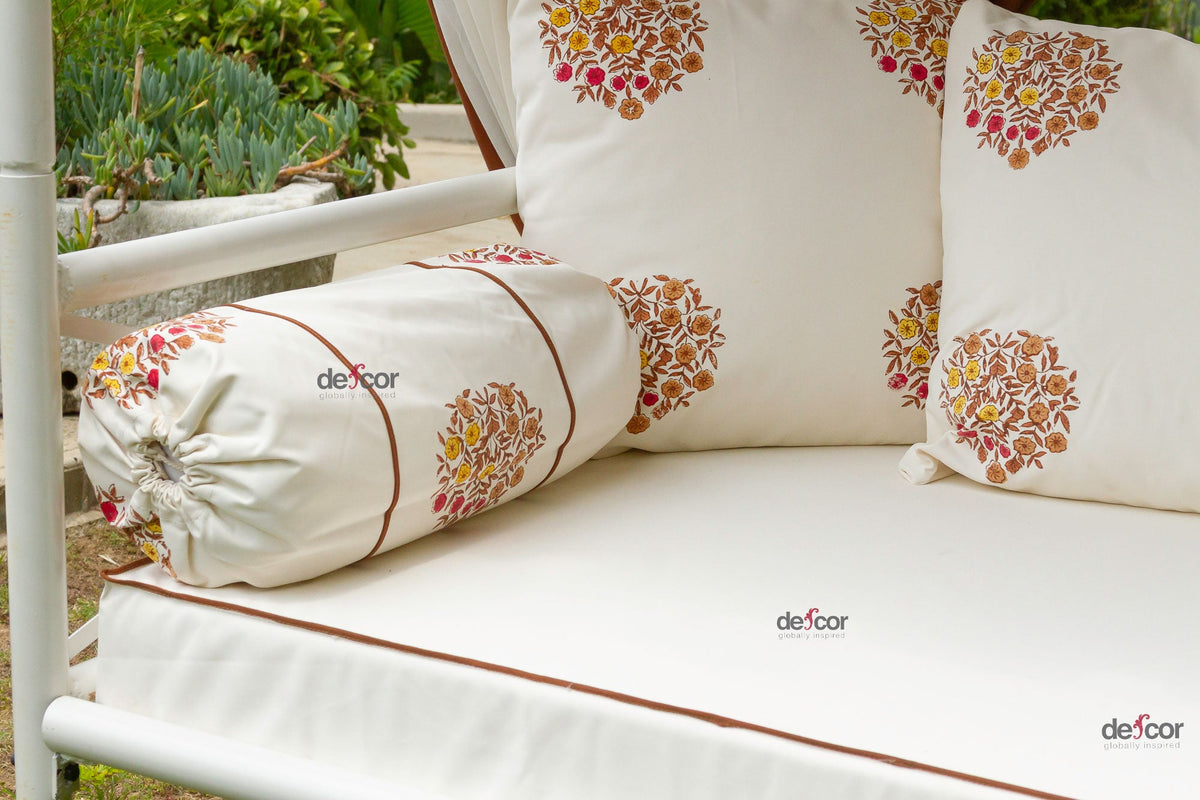 Royal Marigold Block Print Canopy Daybed