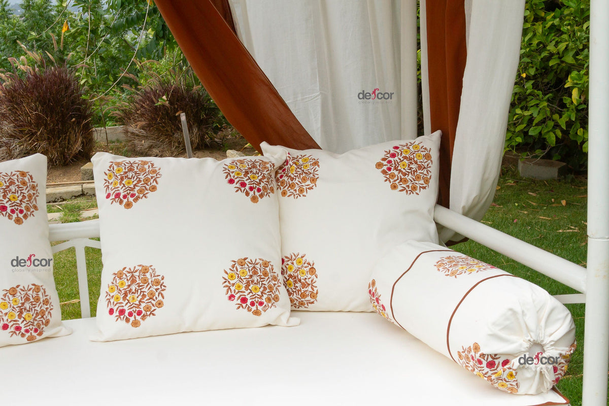 Royal Marigold Block Print Canopy Daybed