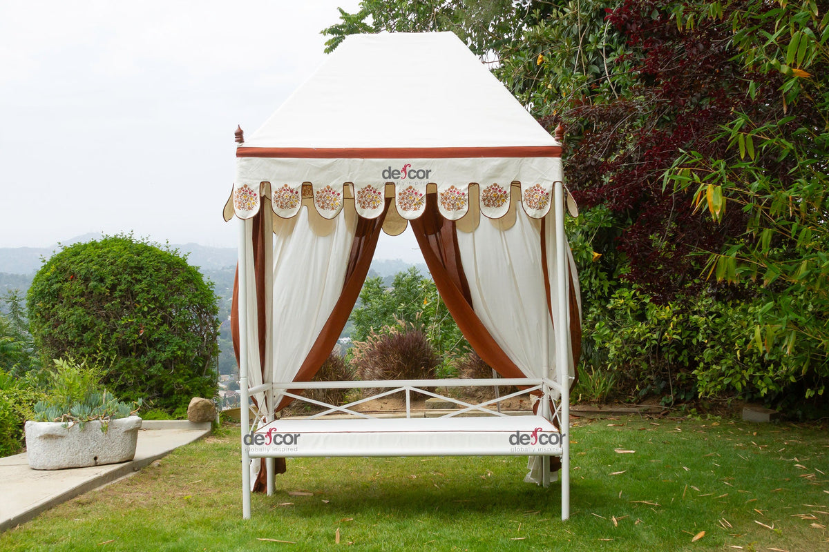 Royal Marigold Block Print Canopy Daybed