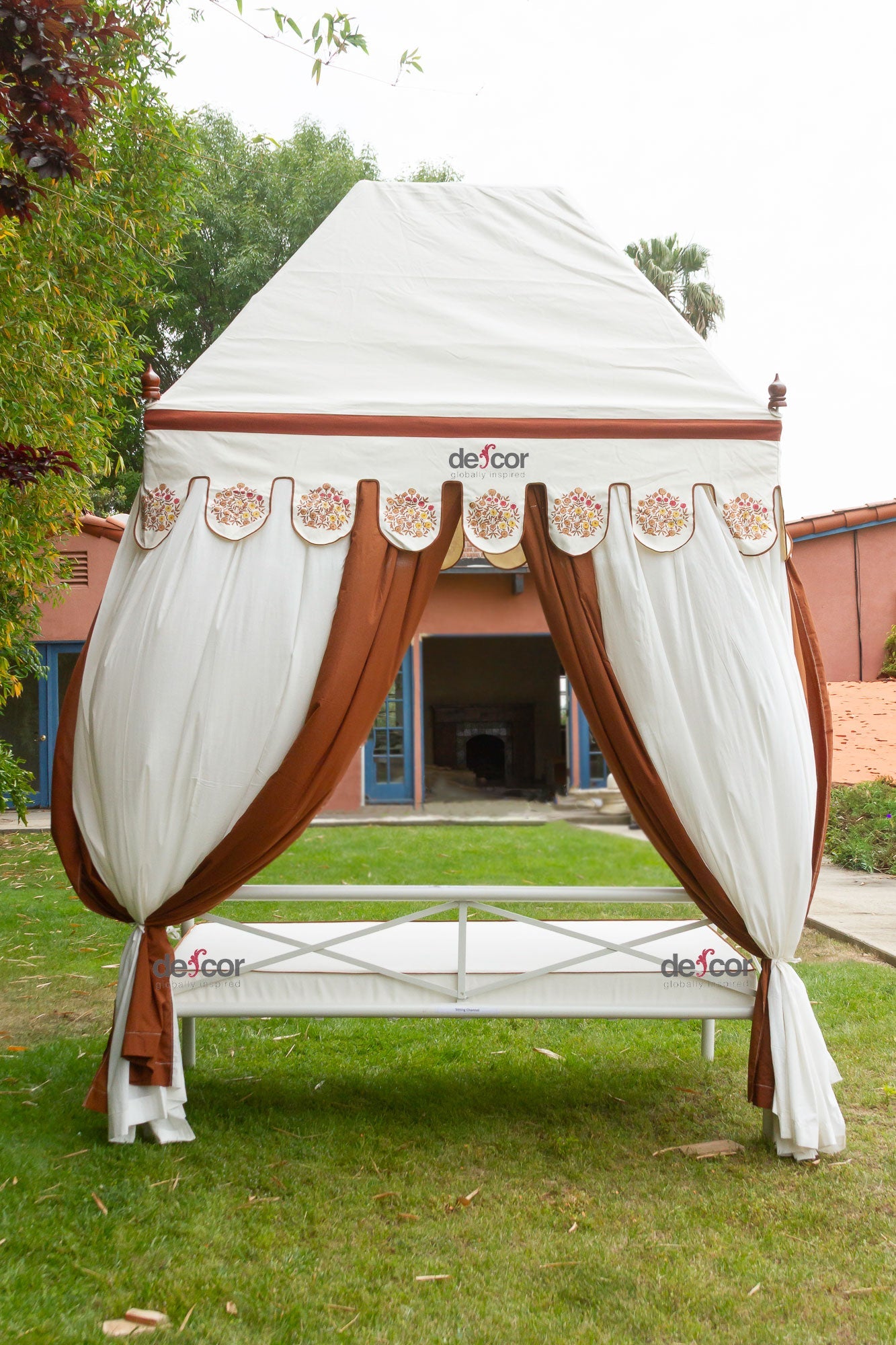 Royal Marigold Block Print Canopy Daybed