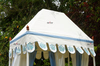 Coastal Blue & White Floral Block Print Garden Daybed