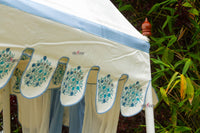 Coastal Blue & White Floral Block Print Garden Daybed