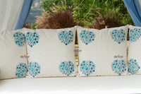 Coastal Blue & White Floral Block Print Garden Daybed