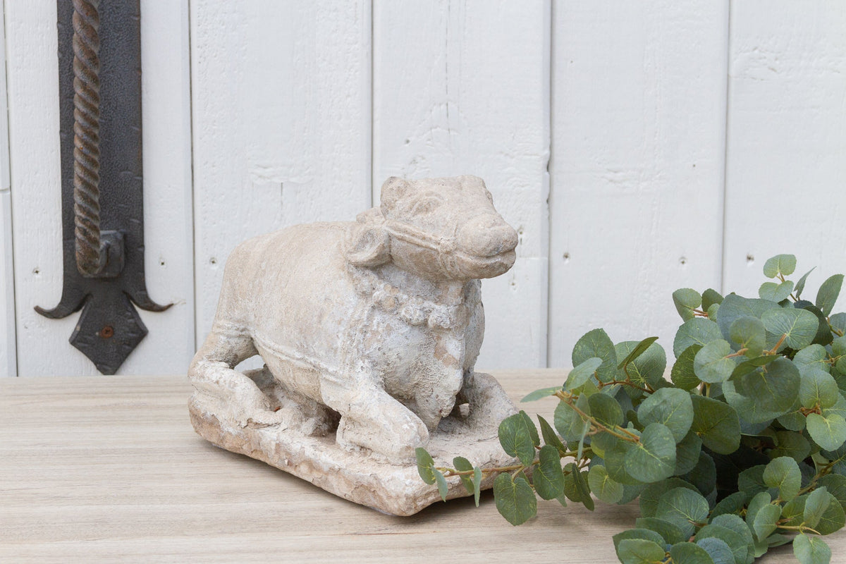 19th Century Carved Stone Nandi Statue