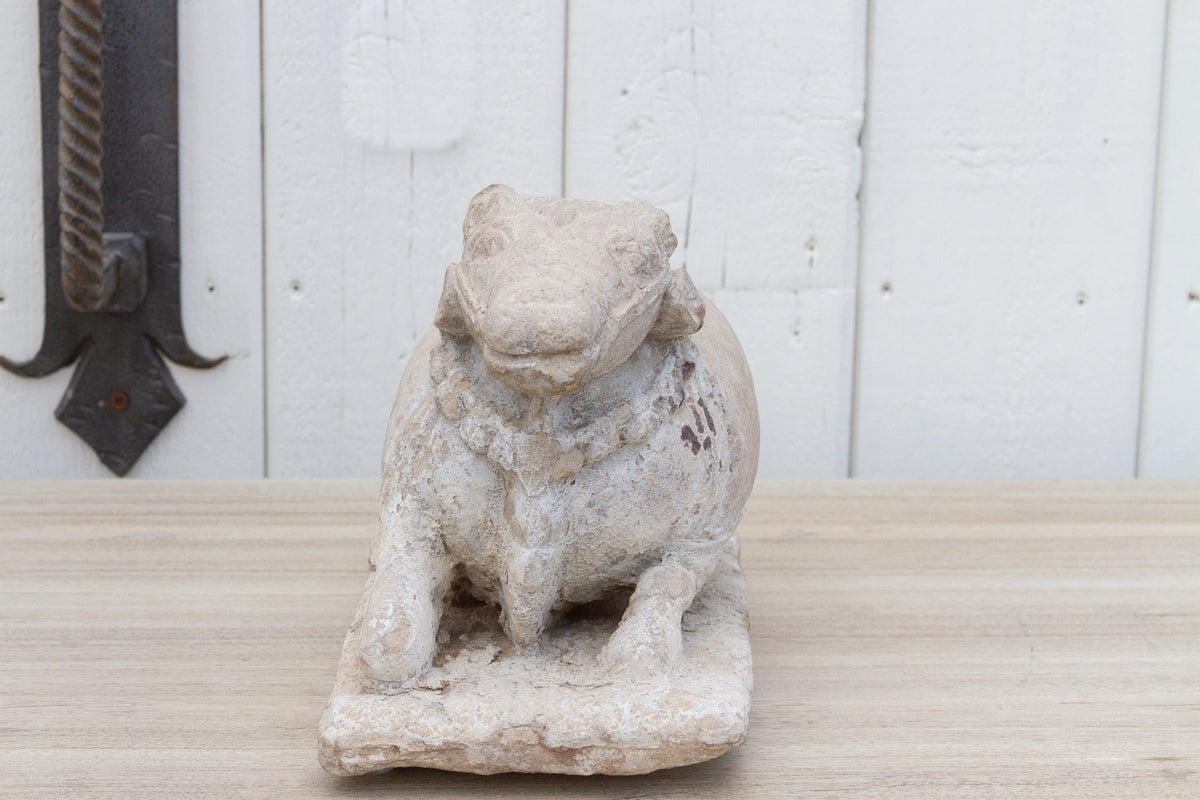 19th Century Carved Stone Nandi Statue