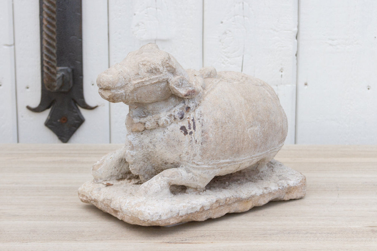 19th Century Carved Stone Nandi Statue