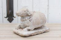 19th Century Carved Stone Nandi Statue