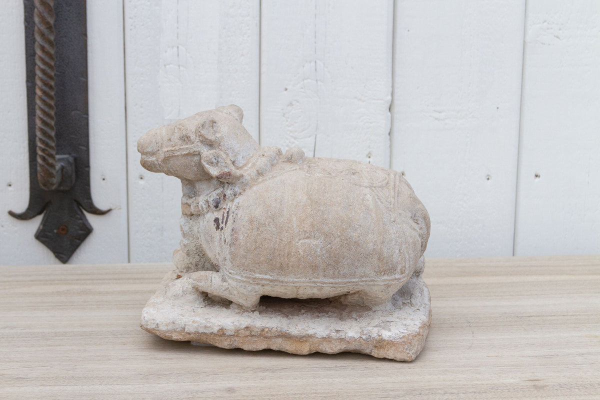 19th Century Carved Stone Nandi Statue