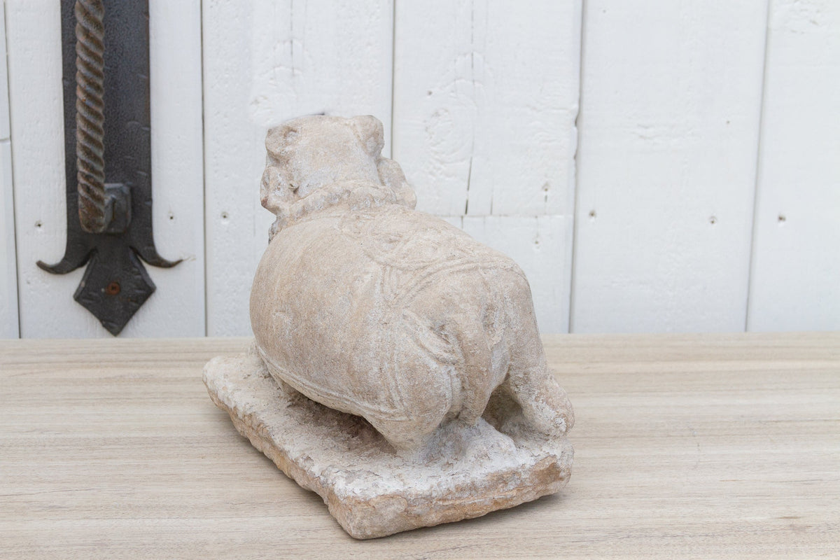 19th Century Carved Stone Nandi Statue