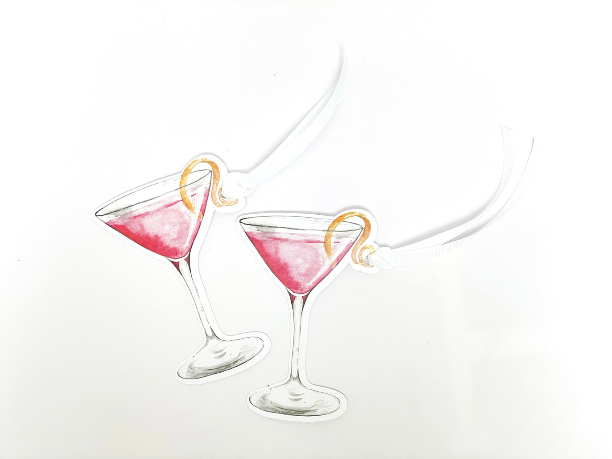 Pink Cosmo Martini Gift Tags