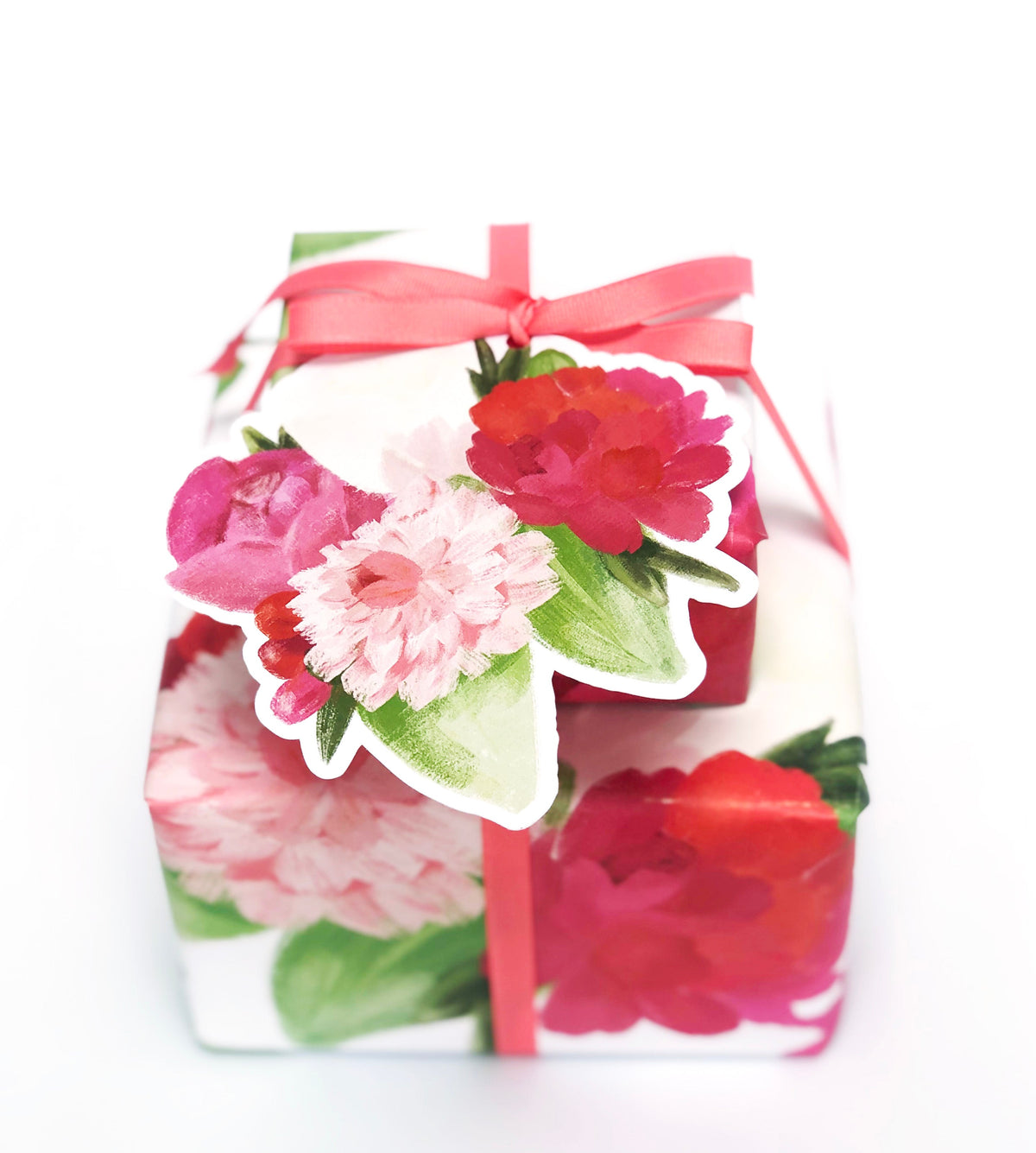 Floral Wrapping Paper as Set w/ Gift Tags or