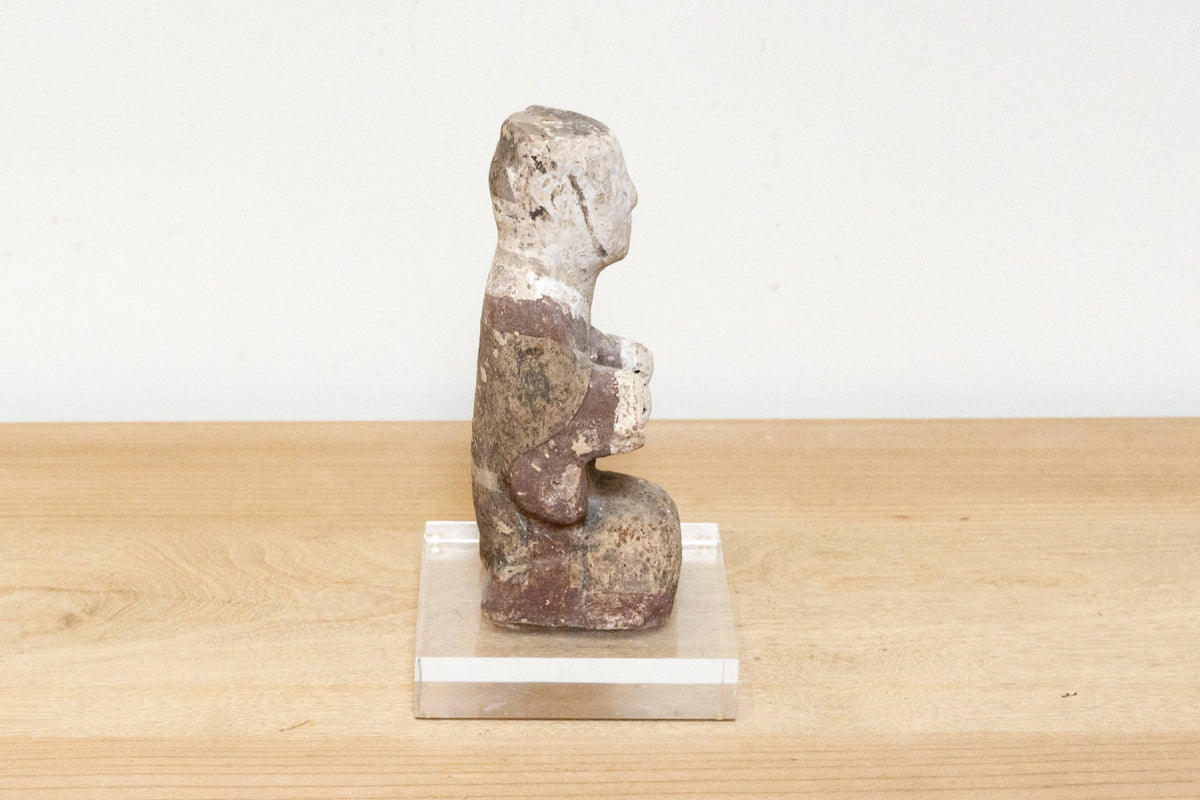 Antique Painted Chinese Pottery Figure