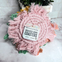 Pastel Braided Tassel Coasters (Various Colors)