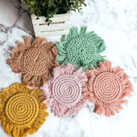 Pastel Braided Tassel Coasters (Various Colors)