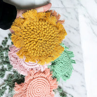 Pastel Braided Tassel Coasters (Various Colors)