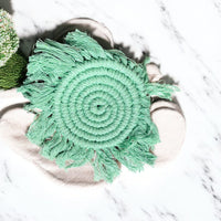 Pastel Braided Tassel Coasters (Various Colors)