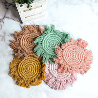 Pastel Braided Tassel Coasters (Various Colors)