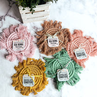Pastel Braided Tassel Coasters (Various Colors)