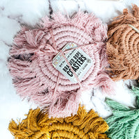 Pastel Braided Tassel Coasters (Various Colors)