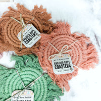 Pastel Braided Tassel Coasters (Various Colors)