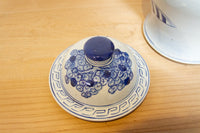 Pair of Vintage Blue & White Porcelain Jars