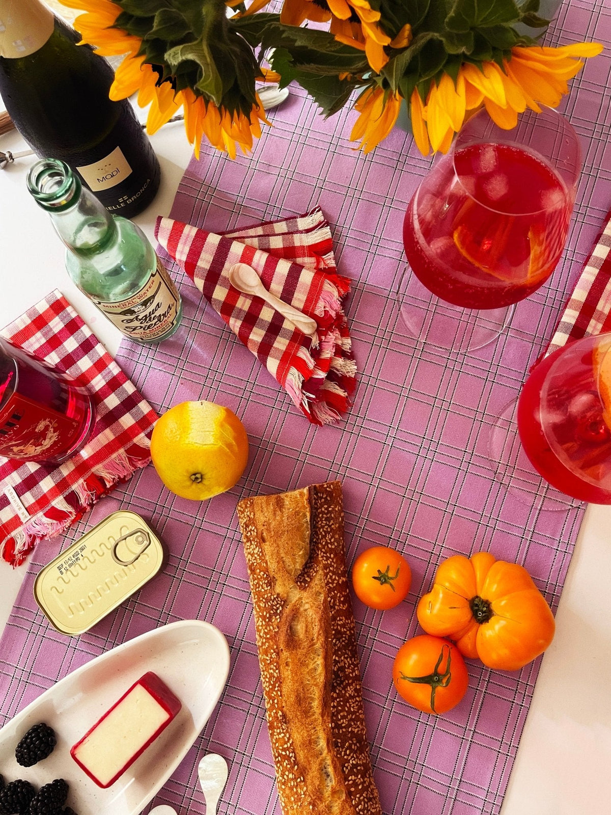 Chiapas Plaid Lilac Table Runner (2 Sizes)