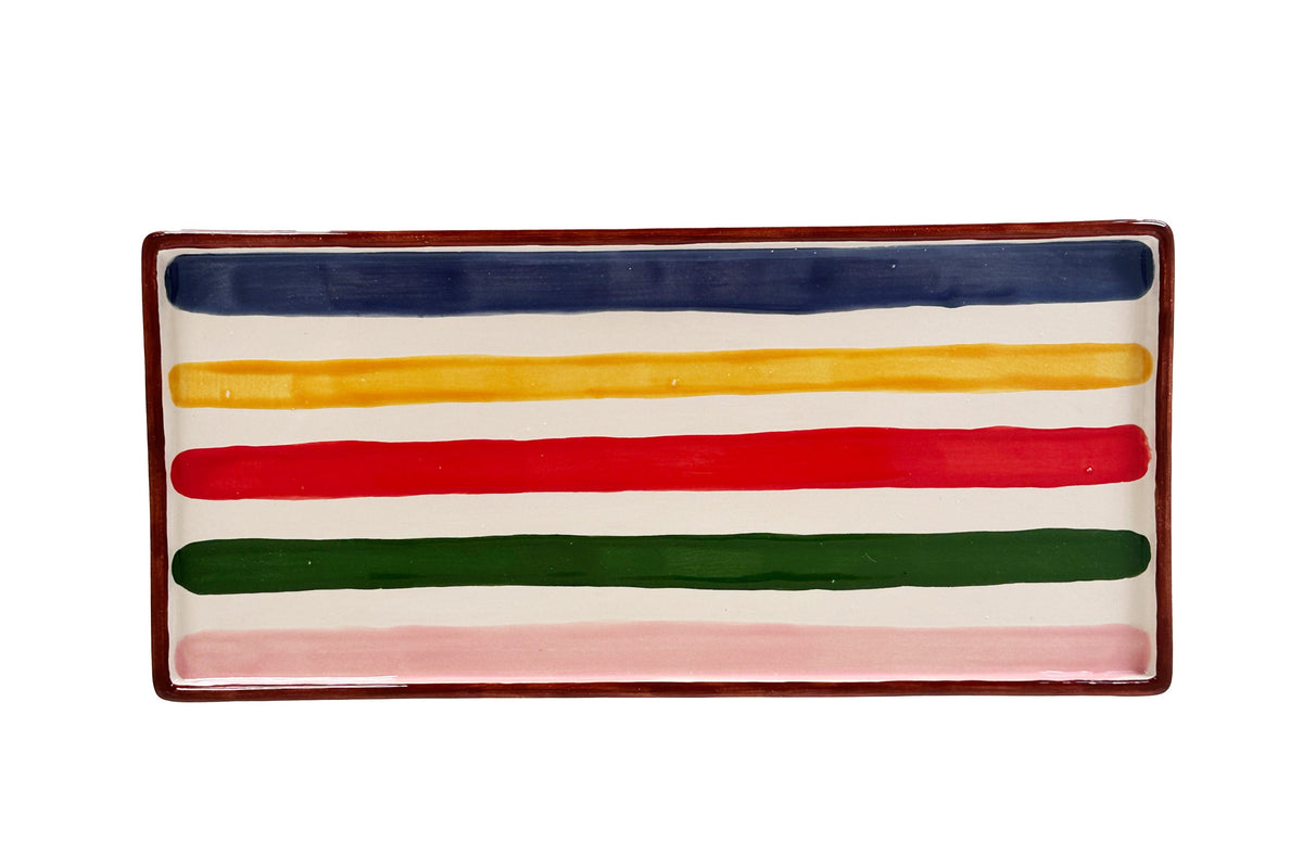 Low Profile Tray with Multicolor Stripes