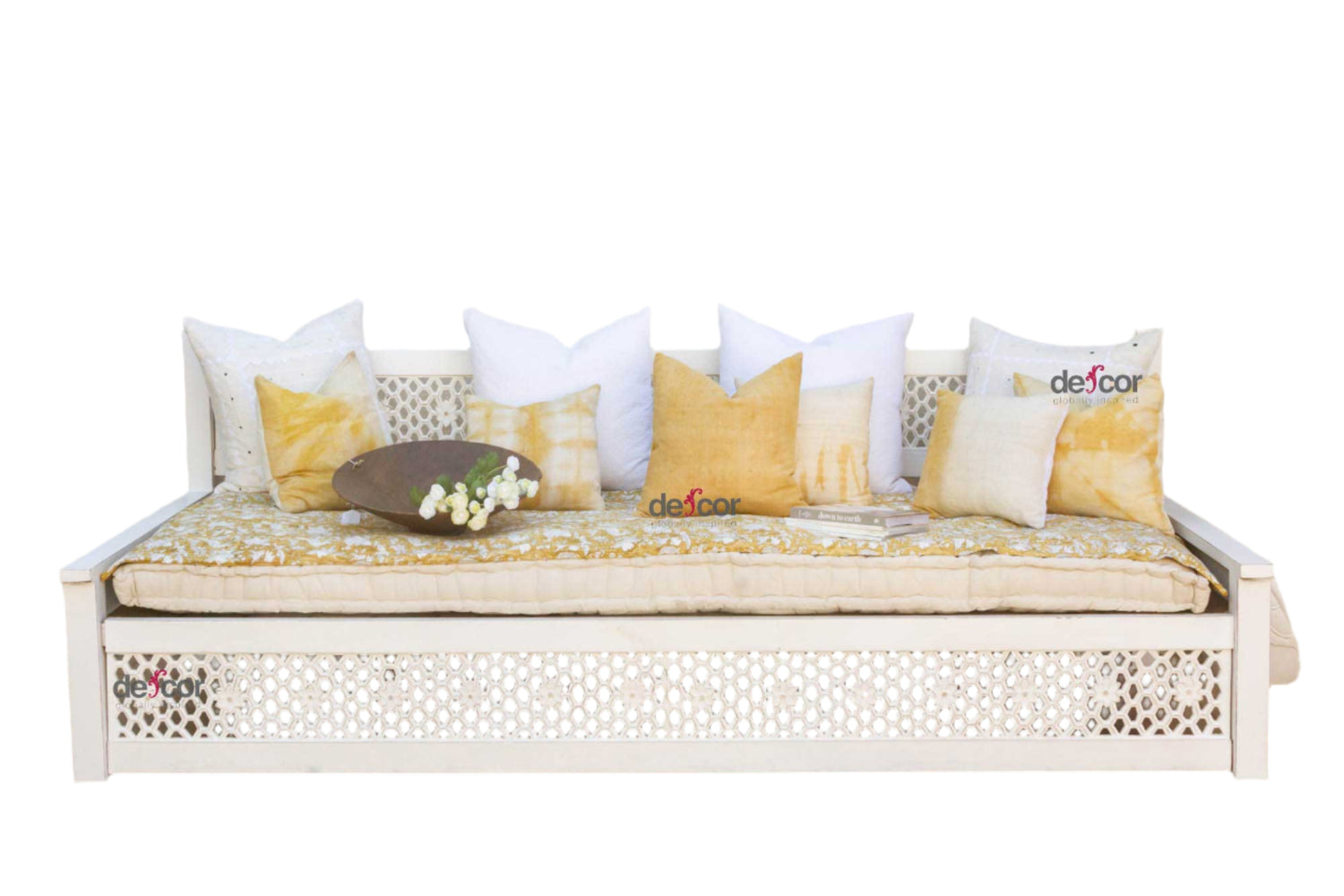 Floral White Moorish Lounge Daybed