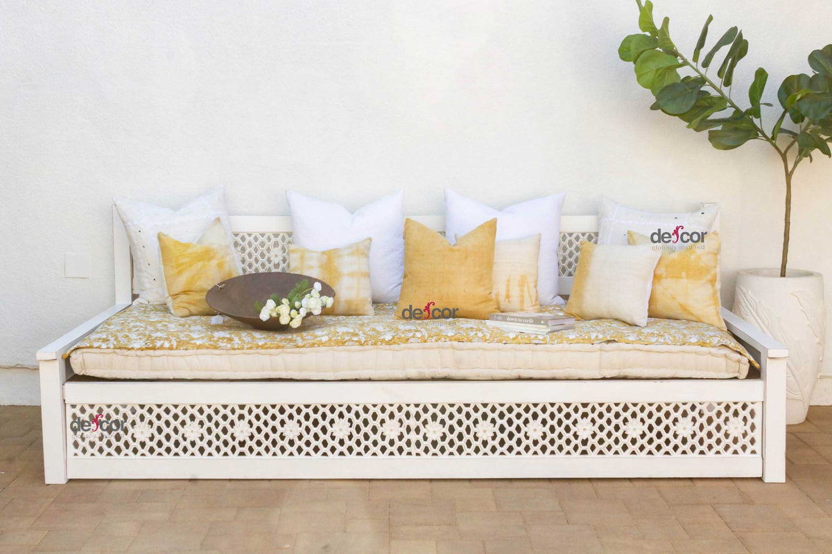 Floral White Moorish Lounge Daybed