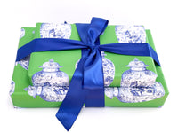 Green Ginger Jar Gift Wrap  (Sold as Set w/ Gift Tags or Separately)