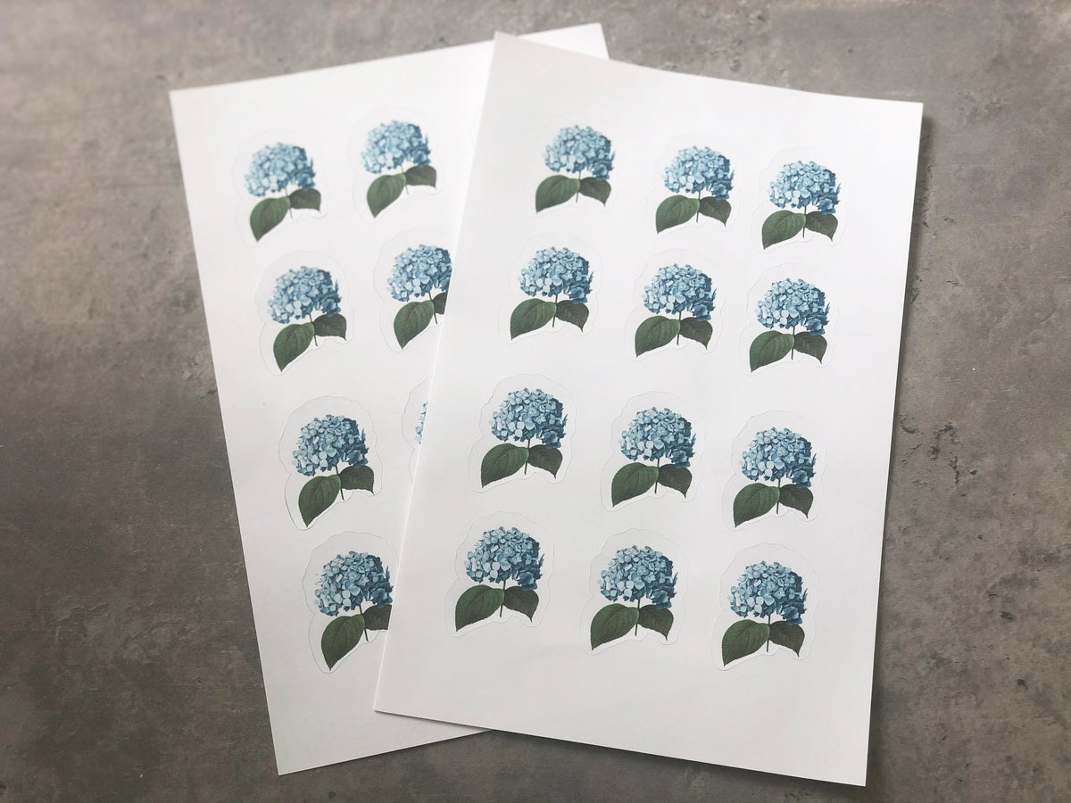 Blue Hydrangea Sticker Sheets