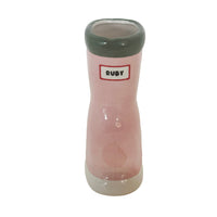 Pink and Green Rainboot Vase in Pink