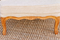 Finely Carved French Linen Arm Chair