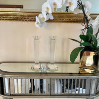 Pair of 11” Sleek Solid Crystal Candlesticks (Various Colors)