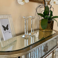 Pair of 9” Classy Crystal Candlesticks (Various Colors)