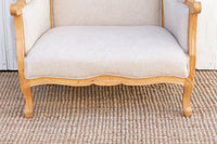 Large Carved Wood Upholstered Canopy Club Chair