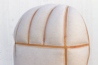 Large Carved Wood Upholstered Canopy Club Chair